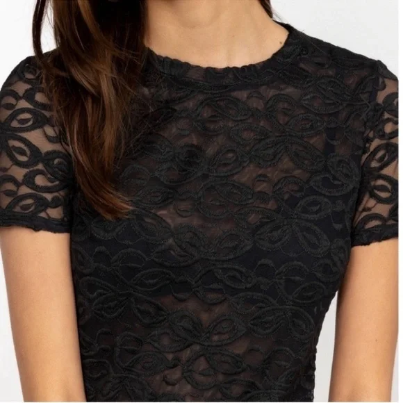 Johnny Was Astrid Black Lace Blouse